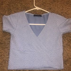 Blue cropped brandy top